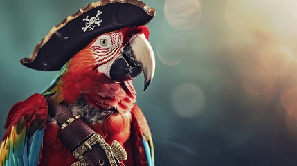 parrot in a pirate costume   parrot on a branch