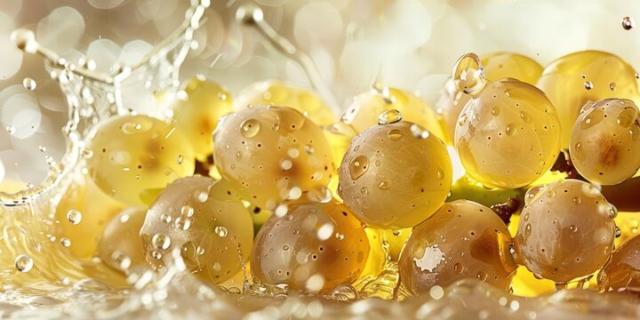 A splash of grapeseed oil with a clear, smooth texture and droplets