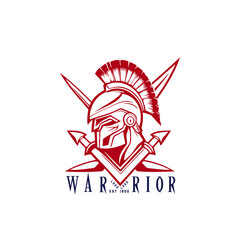 A Fierce Emblem of Rebellion, Featuring a Helmet and Dual Spears, Symbolizing Unyielding Conflict and Unrest