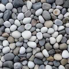 illustration of top image of white and gray gravel stones taken, Generative ai