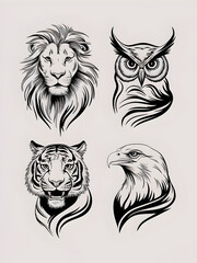 Animal - line vector icon set. Pixel perfect. Editable stroke.