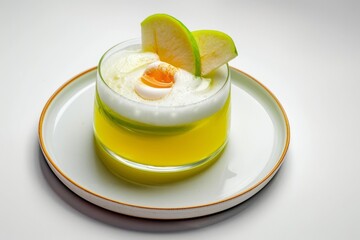 Exquisite Apple Gin Fizz Cocktail with Chilled Club Soda and Egg White Foam