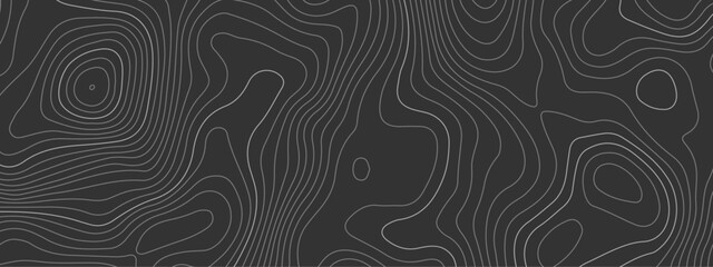 Fototapeta premium Background of the wavy topographic map background. Topography relief and topographic map wave line contour background. Geographic abstract grid.