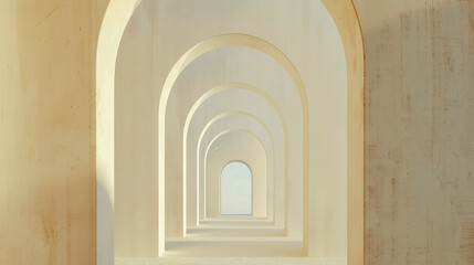 Zen-inspired wallpaper featuring a landscape of simple geometric arches