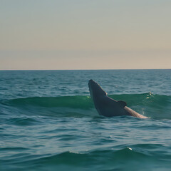 Fototapeta premium a dolphin that is swimming in the water