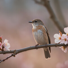 Fototapeta premium a bird sitting on a branch of a tree