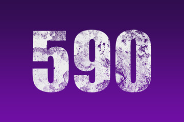 flat white grunge number of 590 on purple background.