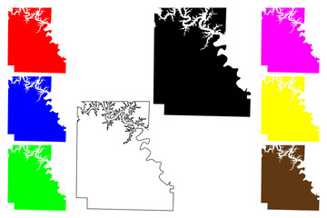 Marion County, Arkansas (U.S. county, United States of America,USA, U.S., US) map vector illustration, scribble sketch Marion map