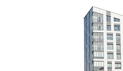 Contemporary multistory apartment building, new housing project. Urban real estate with modern...
