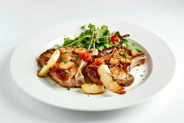 Flavor-packed Apple Ginger Pork Chops with Caramelized Onions and Saut&eacute;ed Raisins