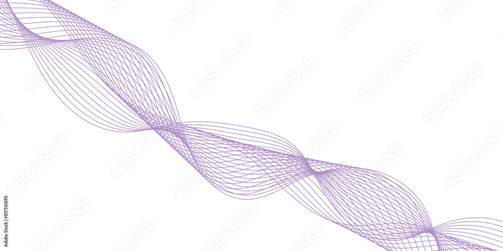Poster abstract frequency sound wave lines and technology curve lines background. modern purple flowing wav
