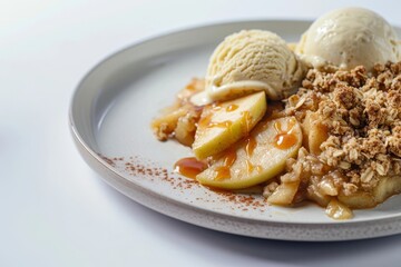 Scrumptious Homemade Apple Crumble with Vanilla Ice Cream
