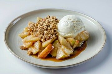 Scrumptious Homemade Apple Crumble with Vanilla Ice Cream