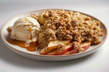 Scrumptious Granola Apple Crumble with Caramel Drizzle