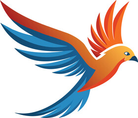 Flying bird logo icon, vector art illustration.