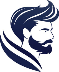  Logo for a men hair salon, simple clean logo, Creative Logo Icon, white background, 2d style, logo style design, vector art illustration