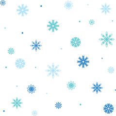 Decorative snowflakes seamless pattern, abstract winter background.