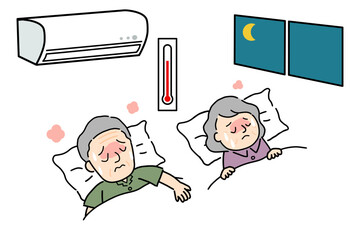 エアコンをつけずに夜間の熱中症になるシニア夫婦