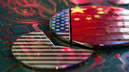Obraz premium China and USA Chip War