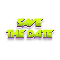 3D Save the date text poster