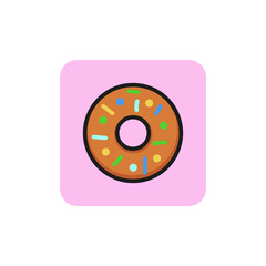Doughnut line icon. Donut, pie, bakery. Food concept. Can be used for topics like menu, bakery, coffee shop.