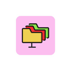 Icon of file folders. Directory, document, access.  Archive concept. Can be used for topics like database, paperwork, organization