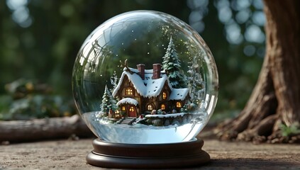 A beautiful crystal ball with a elf village in it with a full body beautiful elf in it perfect clarity photorealistic high definition beautiful quality