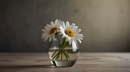 A single daisy in a glass vase.generative.ai 