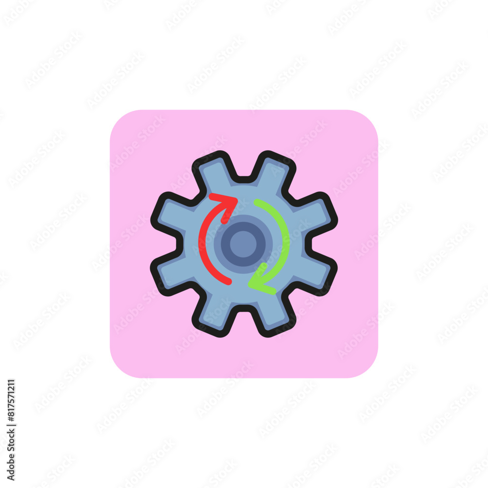Poster icon of syncing process. mechanism, arrow, cycling. configuration concept. can be used for topics li