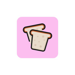 Toasts line icon. Bread, slices, pastry. Food concept. Can be used for topics like bakery, menu, breakfast
