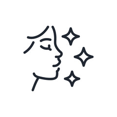 Obraz premium Skin care editable stroke outline icon isolated on white background flat vector illustration. Pixel perfect. 64 x 64.