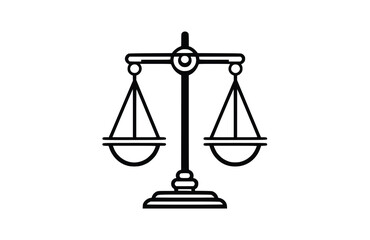 Flat Balance-scale icon symbol vector Illustration.