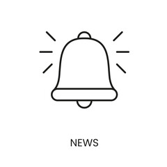 News, bell line vector icon with editable stroke