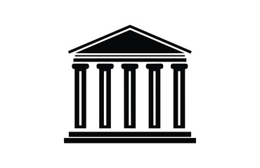 Fototapeta premium Bank icon flat vector illustration.