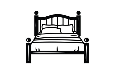 Flat bed icon symbol vector Illustration.