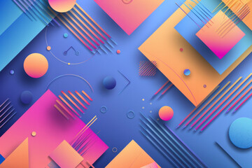 Minimalist geometric gradient color shapes for background 
