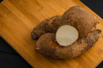 Yam or edible yam tuber - Dioscorea. healthy food
