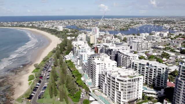 Drone Towards Mooloolaba, Sunshine Coast 4K