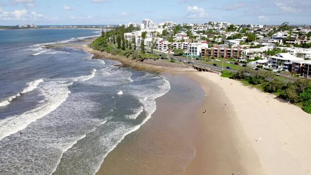 Drone Alexandra Headland Beach, Sunshine Coast