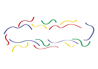 Lazos y cintas de color azul, rojo, amarillo, verde, rosa y morado.