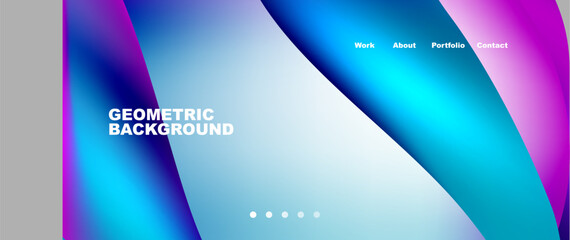 Web page design with geometric elements - circle and wave. Techno art concept. Vector Illustration For Wallpaper, Banner, Background, Card, Book Illustration, landing page