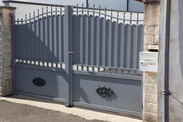 metallic iron classic grey steel vintage metal gray retro house gate