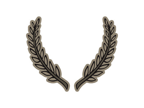 Handrawn vintage laurel cown