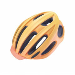 Fototapeta premium Bicycle helmet in 3D style on a white background 