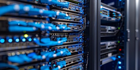 Naklejka premium Unlock the power of network connectivity and data storage in modern data center environments