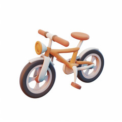 Children's bicycle in 3D style on a white background
