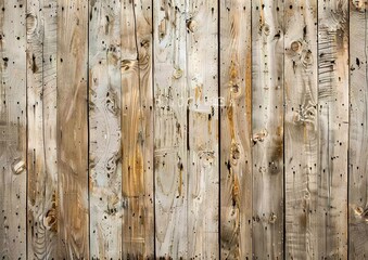 A close up of a wooden fence with holes.