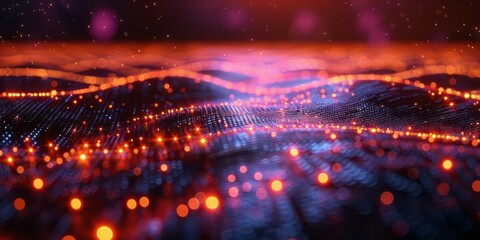 Abstract Computer Screen With Lights