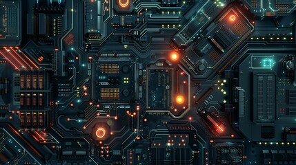 Fototapeta premium Circuit board background. Electronic computer hardware technology. Motherboard digital chip. Tech science background.