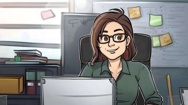 Efficient and Capable Administrative Assistant Engaged in Office Work